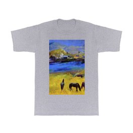 Horses in the Meadow, Carmel, California coastal landscape painting by George Wesley Bellows T Shirt