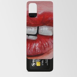 red lip biting Android Card Case
