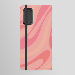 Wavy Loops Retro Abstract Pattern Pink and Blush Android Wallet Case