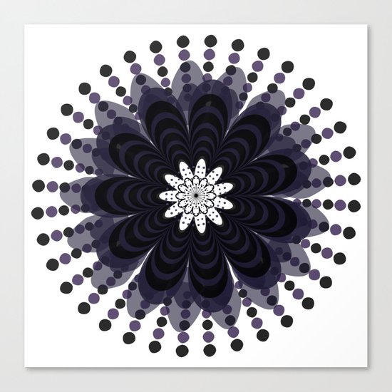 Graphic Mandala Flower Lilac Canvas Print