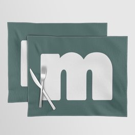 m (White & Dark Green Letter) Placemat