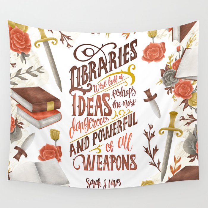 LIBRARIES WERE FULL OF IDEAS Wall Tapestry