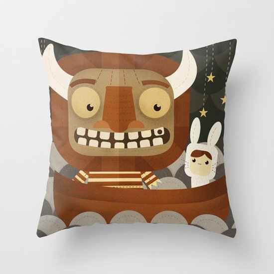 Where the wild things are fan art Throw Pillow