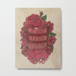 La Vie en Rose Metal Print | Nature, Rose, Lavieenrose, Quotes, Movies & TV, Rosa, Handlettering, French, Songlyrics, Lettering 