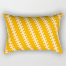 [ Thumbnail: Orange & Tan Colored Stripes/Lines Pattern Rectangular Pillow ]