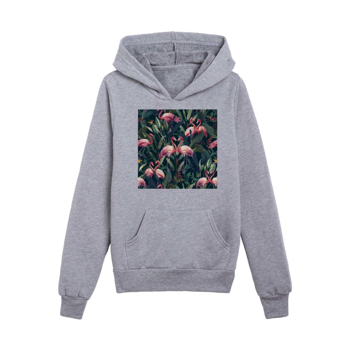 Tropical Flamingos Kids Pullover Hoodie