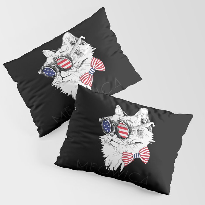 Meowica Cool American Cat Pillow Sham