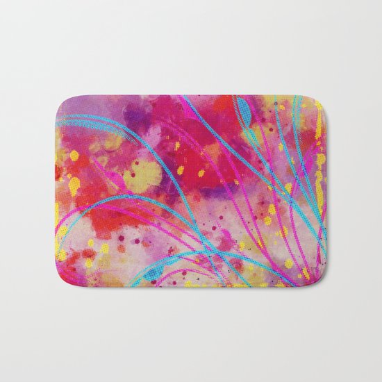 Wild sprouts in CMYK Bath Mat
