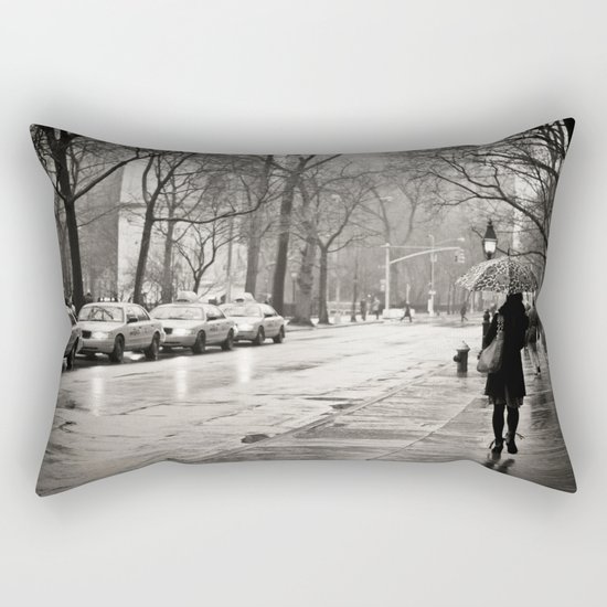 New York City - Rain Rectangular Pillow
