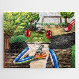 "Frog in the Park" - Frog Life collection Jigsaw Puzzle