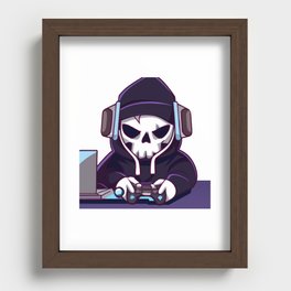 Cute Skull Gamer design Recessed Framed Print