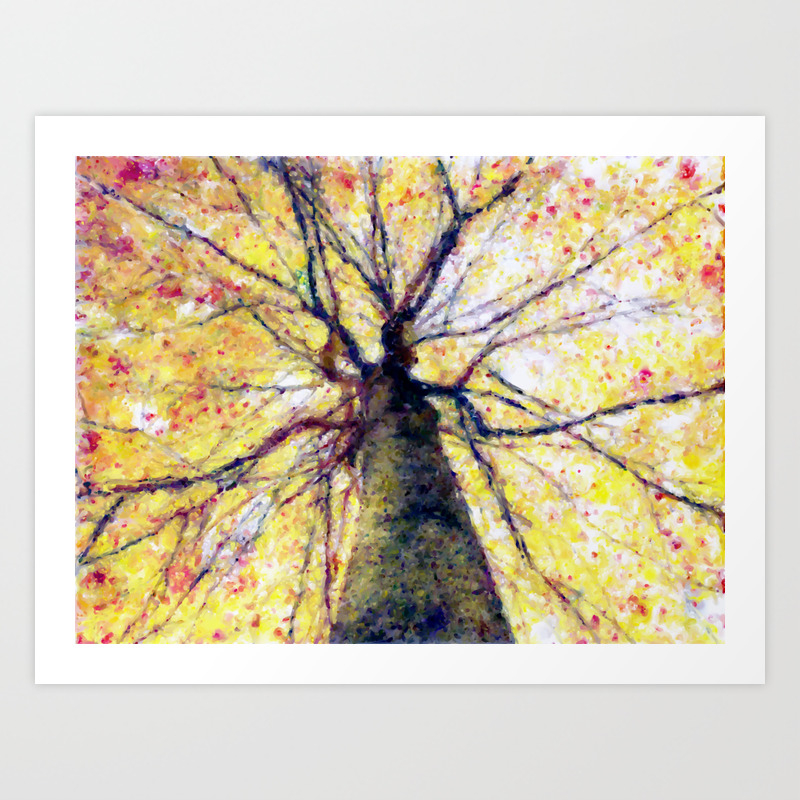A Canopy of Color Watercolor Autumn Tree Fall Art Print by emshafer |  Society6