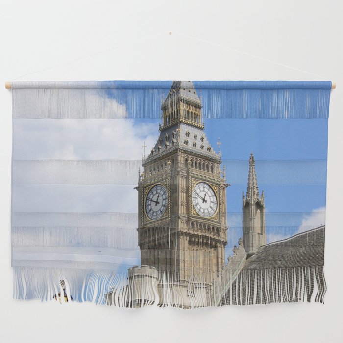Great Britain Photography - Big Ben Under A Big White Cloud Wall Hanging