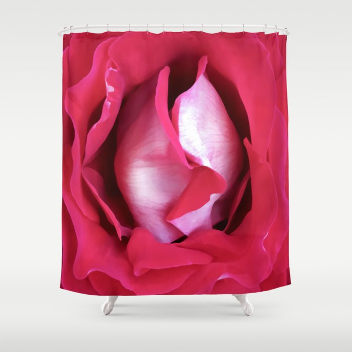  Wavy Innuendo pink rose center garden flower  Shower Curtain