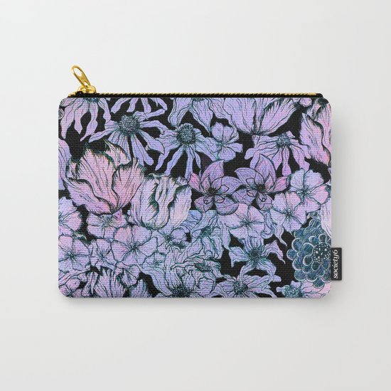 Purple Flowers Carry-All Pouch