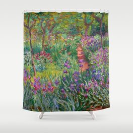 Claude Monet The Iris Garden At Giverny Shower Curtain