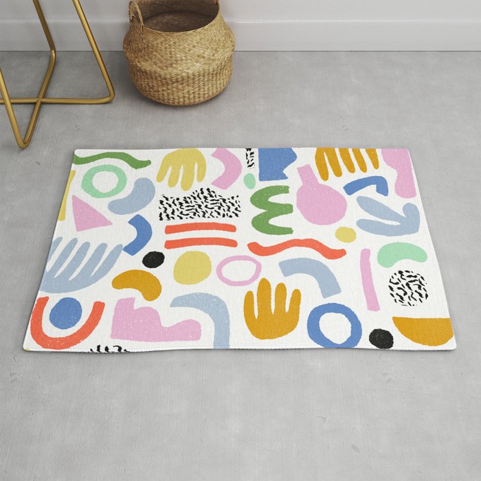 Helter Skelter - bright pattern, colorful, rainbow, abstract, shapes, pattern Rug
