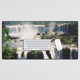 Brazil Photography - Beautiful Waterfall Surrounded By The Jungle Desk Mat