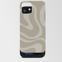 Modern Liquid Swirl Abstract Pattern in Mushroom Beige iPhone Card Case