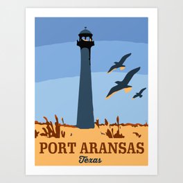 Port Aransas Texas. Art Print | Portaransas, Graphicdesign, Gulfcoast, Tarponinn, Portaransastexas, Nuecescounty, Padreisland, Sandfest, Mustangisland 