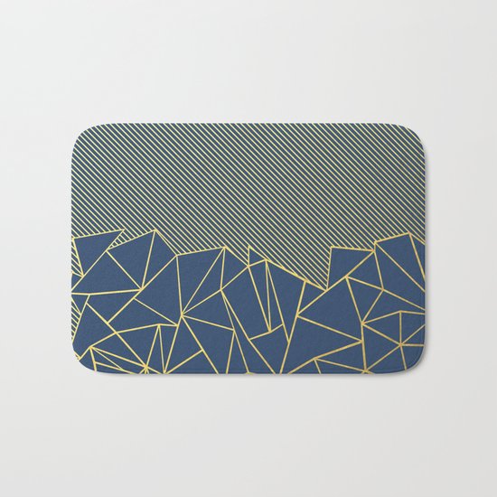 Ab Lines 45 Navy and Gold Bath Mat