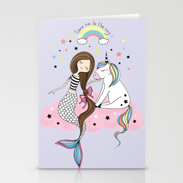 Mermaid & Unicorn Stationery Cards