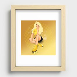 Skater Girl in Yellow Recessed Framed Print
