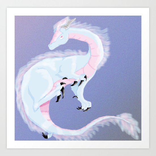 Pearl Dragon Art Print