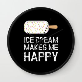 Makes Me Happy Ice Cream Ice Cream Wall Clock