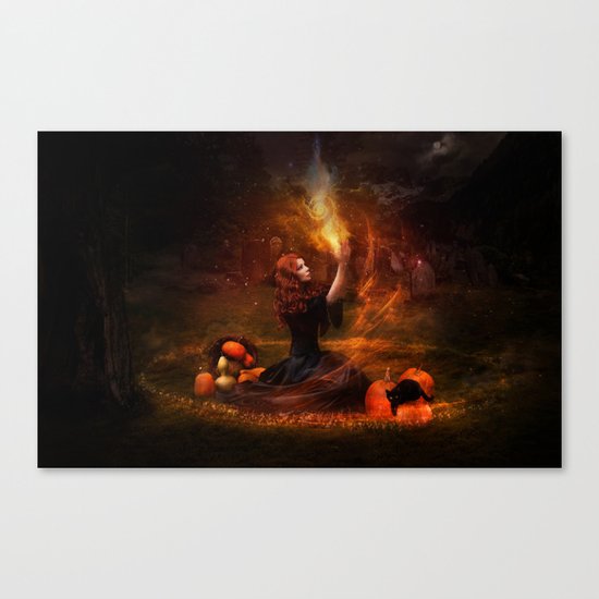The Witch Fantasy Mystic Scene Canvas Print