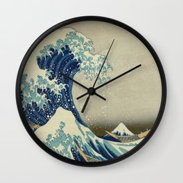 The Great Wave Wall Clock | Visit, Unisex, Casual, Buddhist, Piece, Sizing, Graphicdesign, Katsushikahokusai, Japanjapanese, Kanagawa 