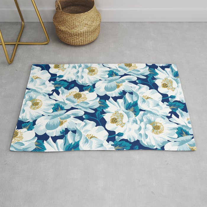 Mount Cook Lily (Night) Rug by Andrea Muller | Society6