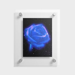 Blue Cosmic Rose Floating Acrylic Print