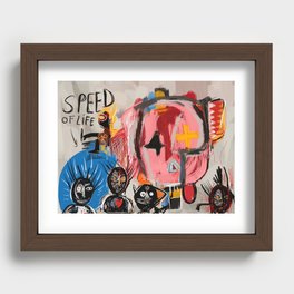 "The speed of life" Street art graffiti and art brut Recessed Framed Print