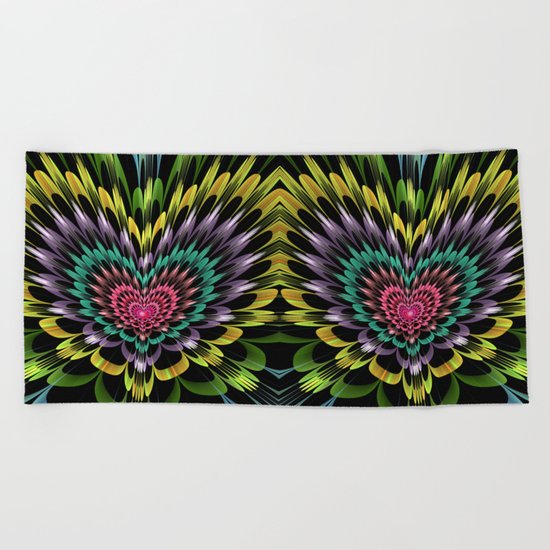 My heart explodes for you Beach Towel