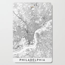 Philadelphia White Map Cutting Board