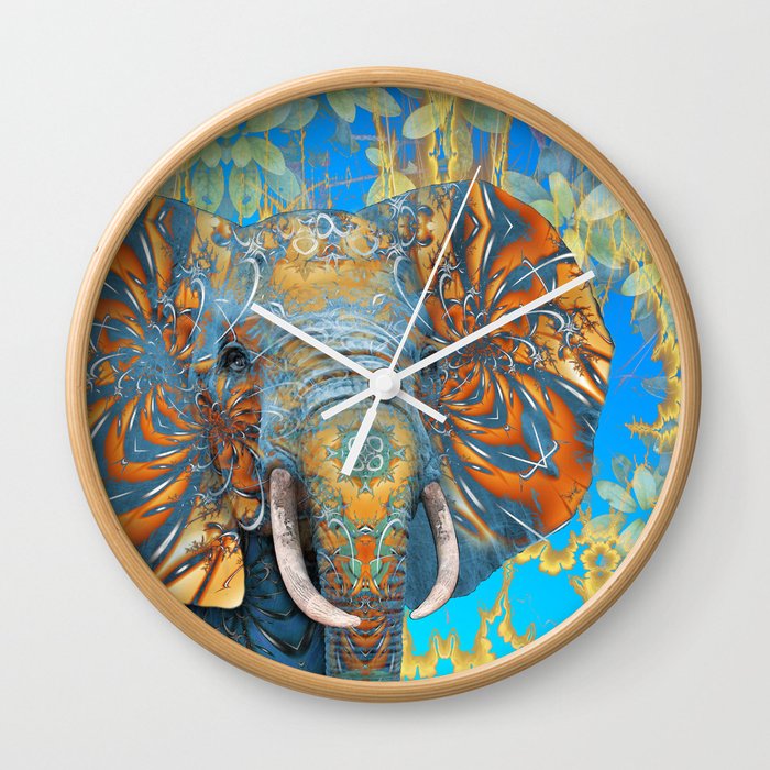 Blue Elephant Wall Clock
