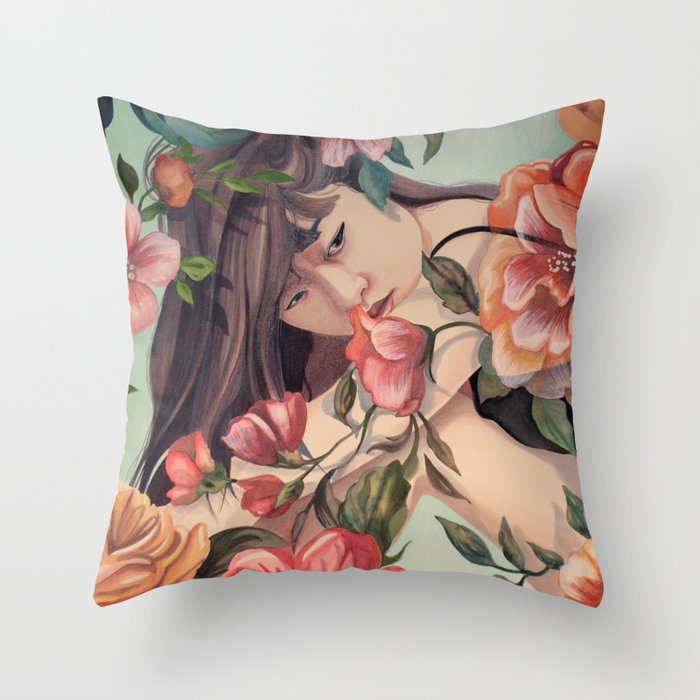Steal Blossom Throw Pillow