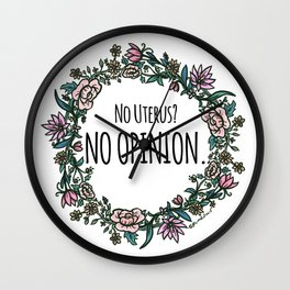No Opinion (Wreathed) - Pastel Wall Clock