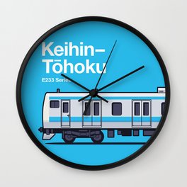 Tokyo Keihin-Tohoku Line Train Side Profile Wall Clock | Tohoku, Profile, Train, Side, Japan, Drawing, Keihin, Kehintohoku, Tokyo, Railwayline 