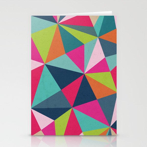 Geometric Triangle Pattern - Spring Color Palette - Stationery Cards by  PELAXY