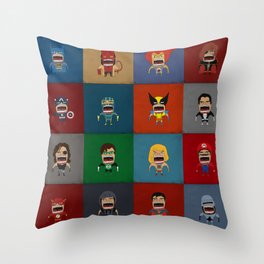 Screaming Heroes Throw Pillow