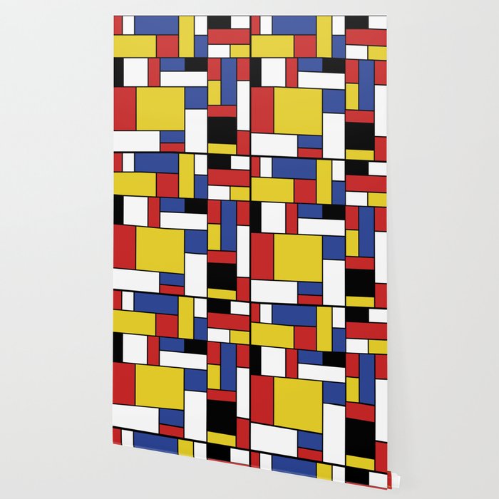 Mondrian Geometric Art Wallpaper By Kay Cordingly Society6