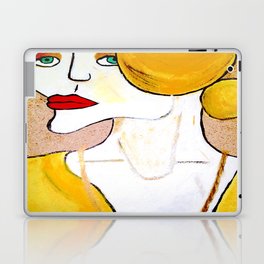 Original Acrylic Painting of a Woman Yellow Gold  Laptop & iPad Skin