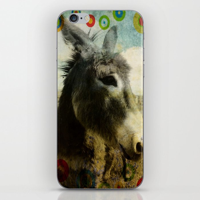 Vintage countryside cute brown hippie donkey colt iPhone Skin