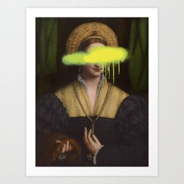 Portrait of a Lady Covered in Spray Paint Art Print