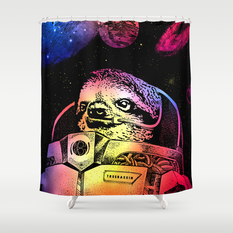 Astronaut Sloth Shower Curtain