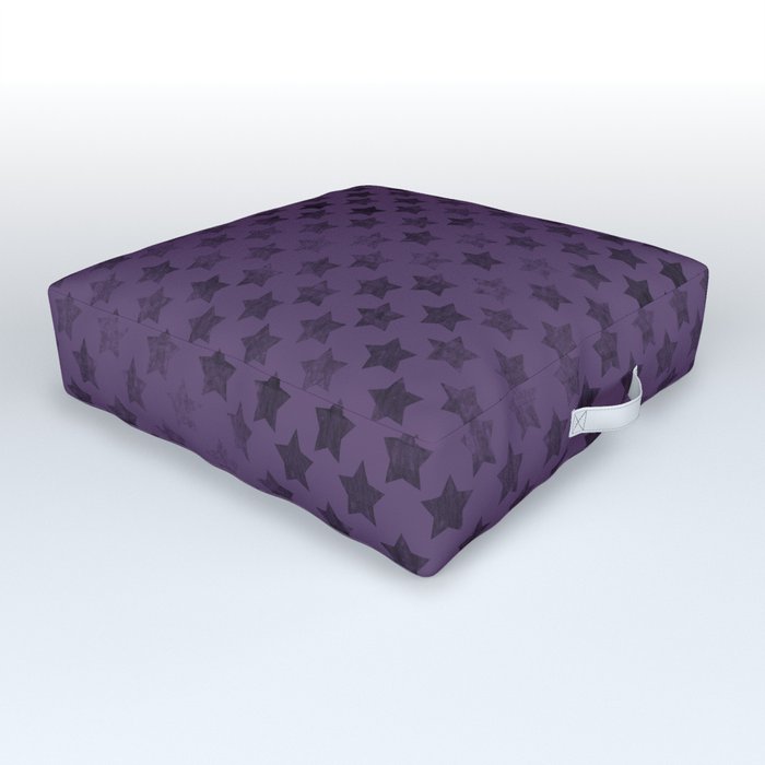 Violet black retro stars Outdoor Floor Cushion