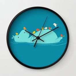 Floating Hippo Wall Clock