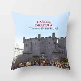 Castle Dracula on the Boardwalk in Wildwood, New Jersey Throw Pillow